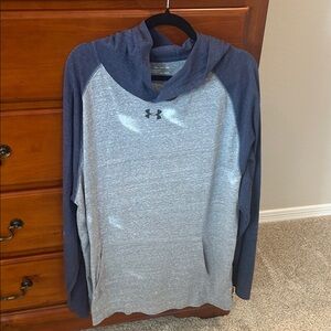 Under Armour Men's Heather Gray and Navy Hoodie